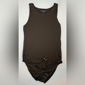 LOFT Versa 360 Knit Tank Bodysuit Brown Coconut Shell Sleeveless Size M